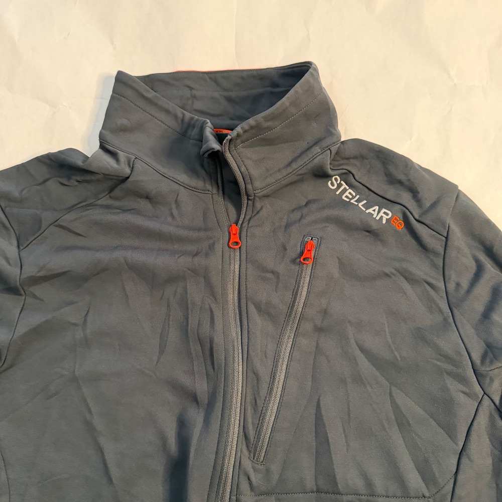 STELLAR EQUIPMENT Light Mid T Neck Hiking 1/4 Zip Pullover Shirt Gray Gorp Men L